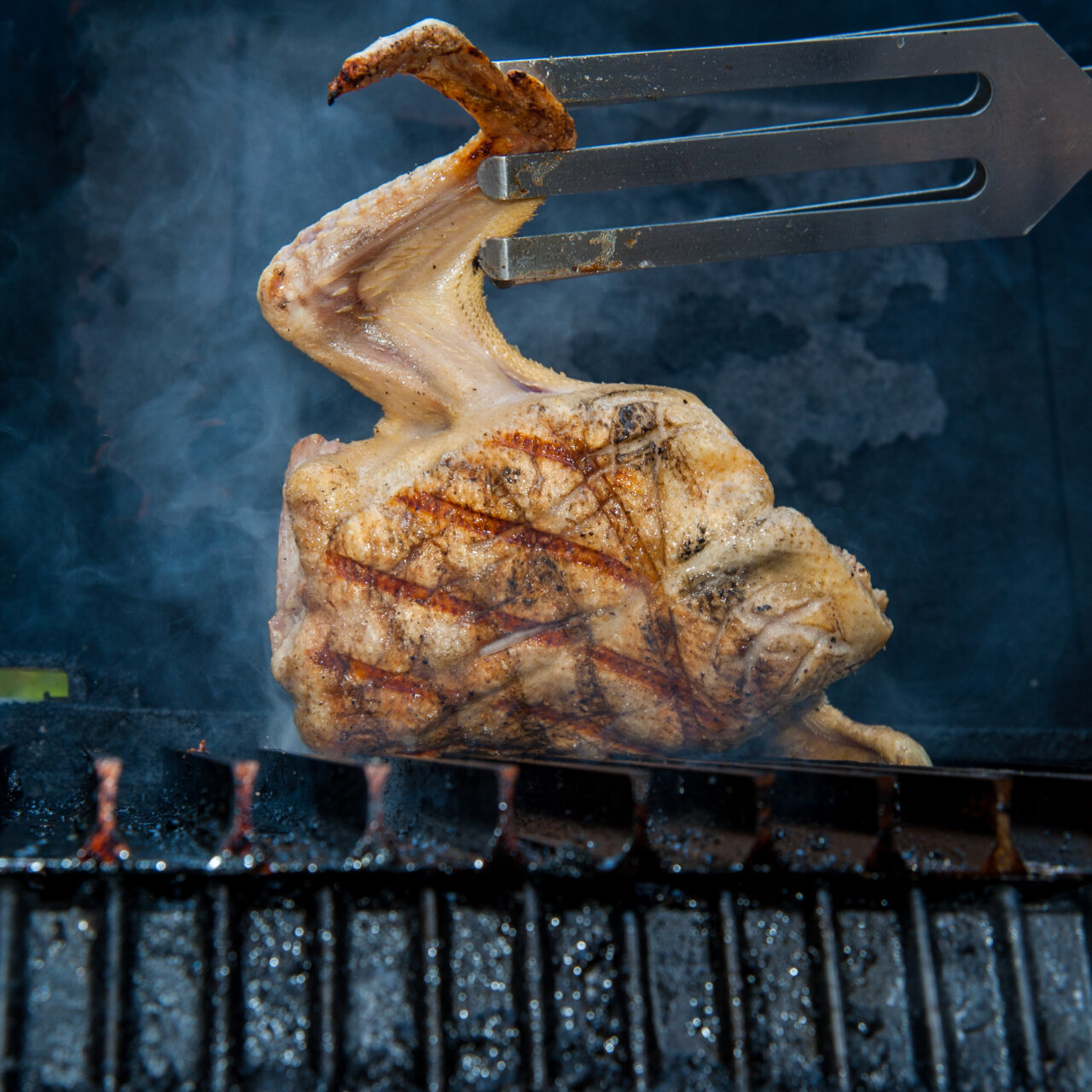 Grilled Spatchcock Duck