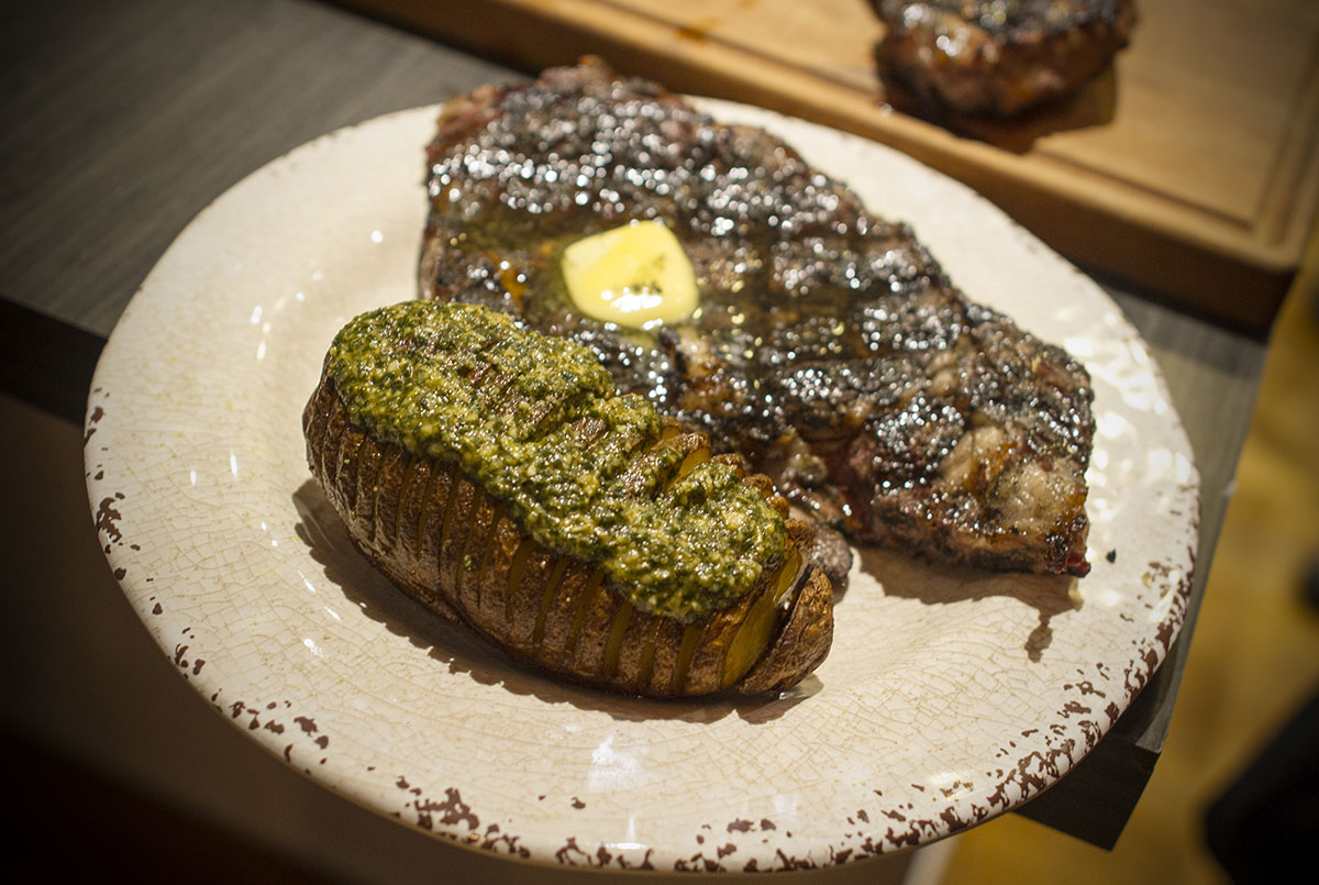 Grilled Hasselback Potatoes with Fresh Basil Pesto Aioli