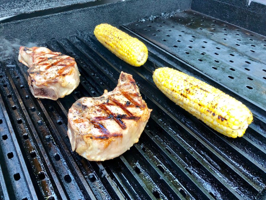 pork chops and corn