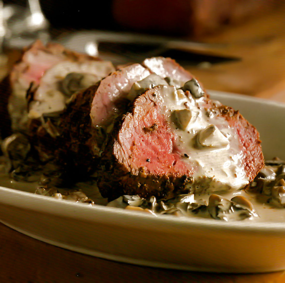 Montreal Beef Tenderloin with Big Hoss’ Mushroom Cognac Cream Sauce